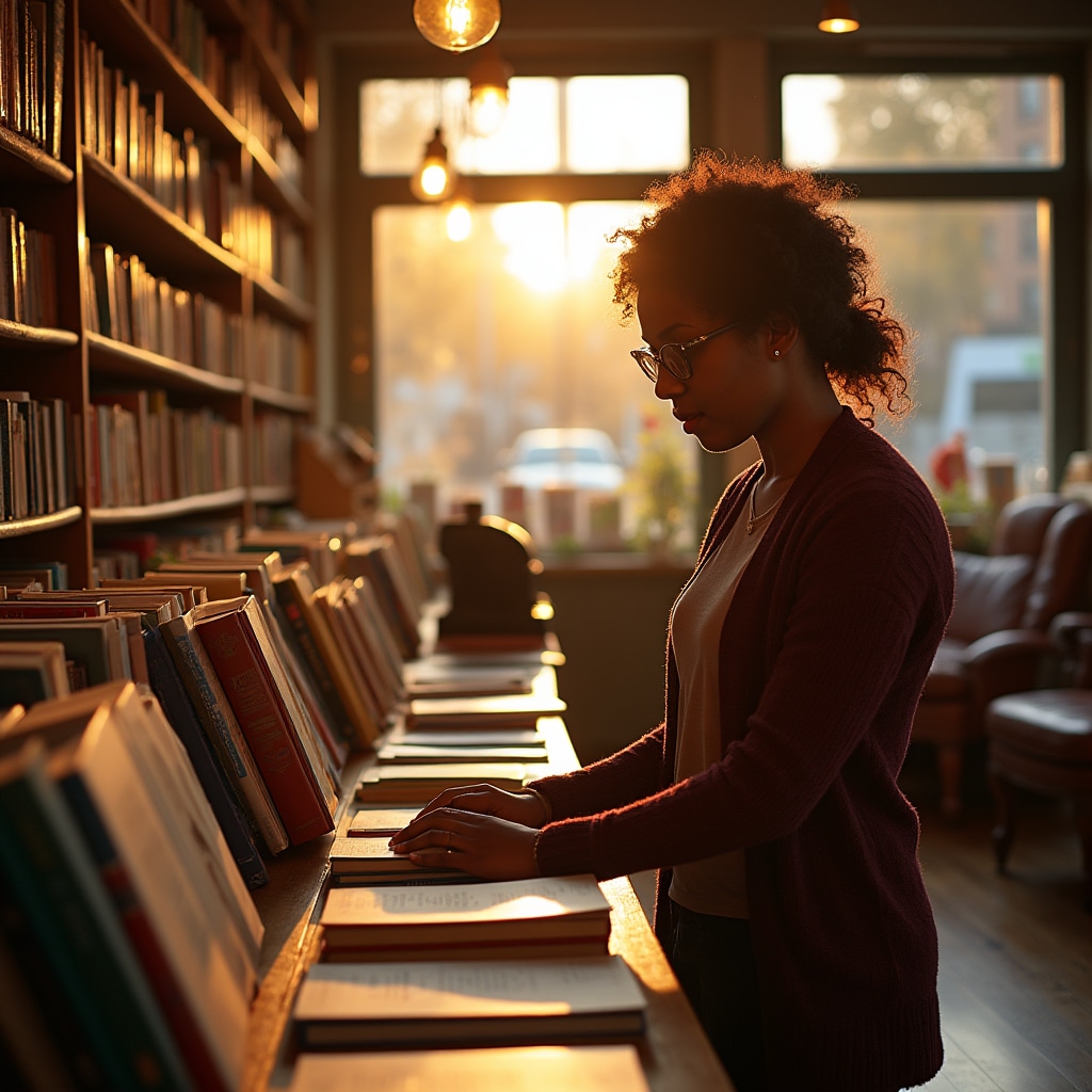 Carefully curated independent bookshop interior